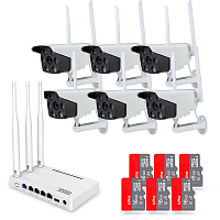 Комплект видеонаблюдения WIFI Ps-Link KIT-WXS306R   3Мп   6 камер