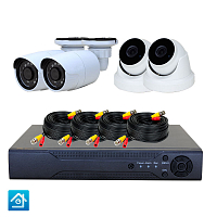 Комплект видеонаблюдения AHD 8Мп Ps-Link KIT-B804HD   4 камеры