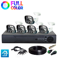 Комплект видеонаблюдения AHD 8Мп Ps-Link KIT-C805HDC   5 камер   FullColor