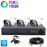 Комплект видеонаблюдения AHD 8Мп Ps-Link KIT-C803HDC   3 камеры   Fullcolor