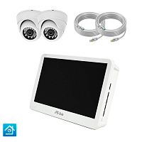Комплект видеонаблюдения IP Ps-Link KIT-A502IP-POE-LCD   5Мп   2 камеры   монитор
