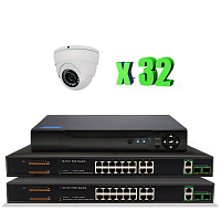 Комплект видеонаблюдения IP Ps-Link KIT-A232IP-POE   2Мп   32 камеры   питание POE