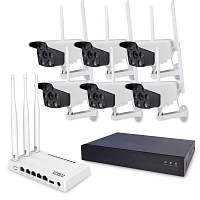 Комплект видеонаблюдения WIFI Ps-Link KIT-WXS306RD   3Мп   6 камер