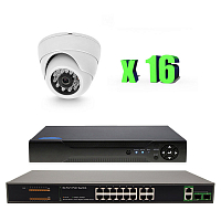 Комплект видеонаблюдения IP Ps-Link KIT-A216IP-POE   2Мп   16 камер   питание POE