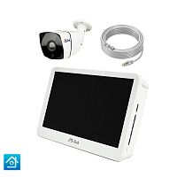 Комплект видеонаблюдения IP Ps-Link KIT-C501IP-POE-LCD   5Мп   1 камера   монитор