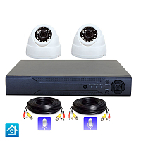 Комплект видеонаблюдения AHD 2Мп Ps-Link KIT-A202HDM   2 камеры   запись звука