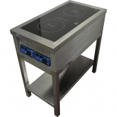 Плита индукционная ПИ-2* (820х600х870 мм, 2 конф., сплошная полка, 7 кВт, 380 В)