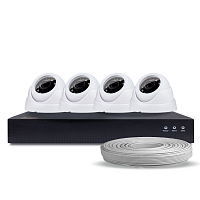 Комплект видеонаблюдения IP Ps-Link KIT-A204IP-POE   2Мп   4 камеры   питание POE