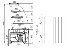 Витрина кондитерская Полюс K70 VM 1,3-1 0011-9005 (ВХСв-1,3д Сarboma ТЕХНО)