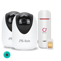 Комплект видеонаблюдения 4G Ps-Link KIT-XMH3002-4G 3Мп 2 камеры Комплект видеонаблюдения 4G Ps-Link KIT-XMH3002-4G 3Мп 2 камеры