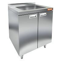 НБМСЗМ-7/7Б модуль барный с бортом- стол закрыт.с мойкой (500х400х250), 700х700х850мм, HICOLD RUS