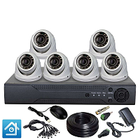 Комплект видеонаблюдения AHD 2Мп Ps-Link KIT-A206HDV 6 камер антивандальный Комплект видеонаблюдения AHD 2Мп Ps-Link KIT-A206HDV 6 камер антивандальный
