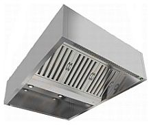 ЗКВООС-1518 зонт вытяжной коробчатый остров. (1500х1800х400) с ж/у фильтрами, с отв., с подсвет.