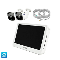 Комплект видеонаблюдения IP Ps-Link KIT-C202IP-POE-LCD 2Мп 2 камеры монитор Комплект видеонаблюдения IP Ps-Link KIT-C202IP-POE-LCD 2Мп 2 камеры монитор
