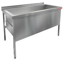 Н1МКС-10/8 стол-моечная ванна - котломойка с площадкой под смеситель, 1секц. (870х620х438), HICOLD