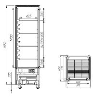 Витрина кондитерская Полюс D4 VM 400-1 0109-0102 (R400C Сarboma Люкс) коричнево-золотой