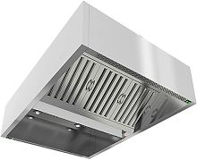 ЗКВОО-1014 зонт вытяжной коробчатый остров. (1000х1400х400) с ж/у фильтрами, с отв., без подсвет.