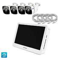 Комплект видеонаблюдения IP Ps-Link KIT-C504IP-POE-LCD 5Мп 4 камеры монитор Комплект видеонаблюдения IP Ps-Link KIT-C504IP-POE-LCD 5Мп 4 камеры монитор