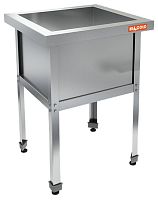 Н1ВМ-7/7 Ц стол-моечная ванна сварная, 1 секц. (580х580х350), (оцин.угол), HICOLD RUS