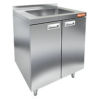 НБМСЗМ-6/7Б модуль барный с бортом- стол закрыт.с мойкой (400х400х250), 600х700х850мм, HICOLD RUS