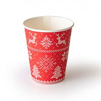 Стакан бумажный для горячих напитков Зимние узоры 250мл