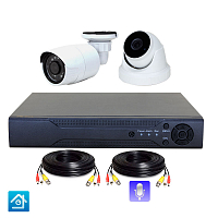 Комплект видеонаблюдения AHD 8Мп Ps-Link KIT-B802HDM 2 камеры запись звука Комплект видеонаблюдения AHD 8Мп Ps-Link KIT-B802HDM 2 камеры запись звука