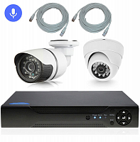 Комплект видеонаблюдения IP Ps-Link KIT-B202IPM-POE 2Мп 2 камеры запись звука Комплект видеонаблюдения IP Ps-Link KIT-B202IPM-POE 2Мп 2 камеры запись звука