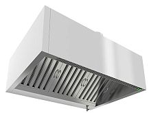 ЗКВПС-1010 зонт вытяжной коробчатый пристен. (1000х1000х400) с ж/у фильтрами, без отв., с подсвет.