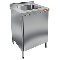 НСЗ1М-6/7БП стол с ванной  моеч. 1 секц. (400х500х250), закрыт., с правой распаш. дверцей, HICOLD