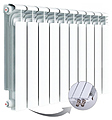 Rifar Alum Ventil 200 (10 секций, левое нижнее подключение) Rifar Alum Ventil 200 (10 секций, левое нижнее подключение)