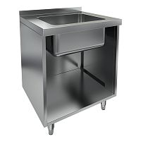 НБМСЗОМ-6/7Б модуль барный с бортом- стол закрыт.с трех сторон с мойкой (400х400х250), 600х700х850мм